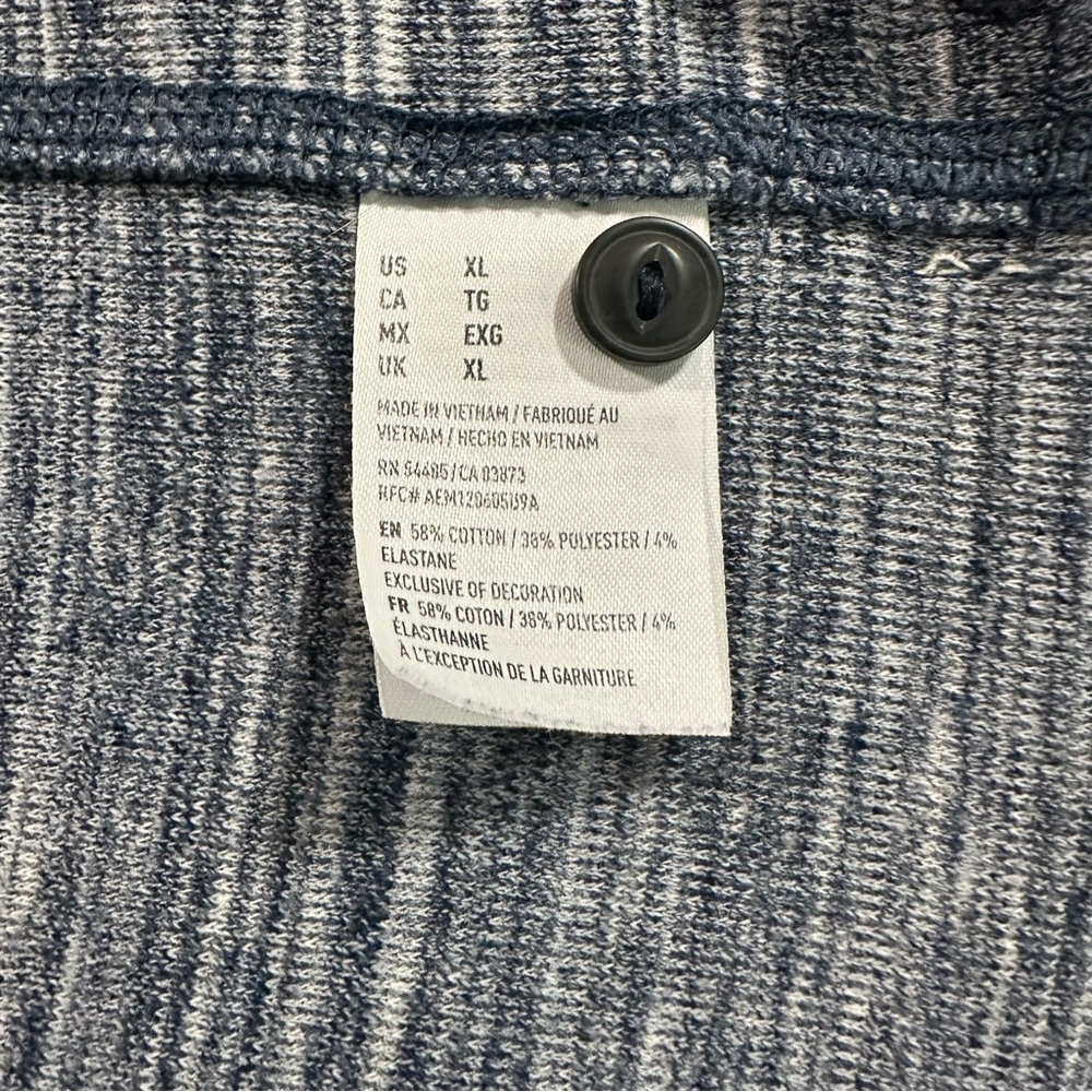 American Eagle Outfitters Mens XL Heather Blue Henley Long Sleeve Shirt - Picture 5 of 7